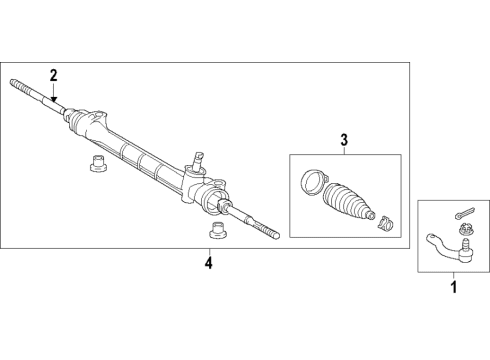 2020 Toyota Yaris Steering Column & Wheel, Steering Gear & Linkage Diagram