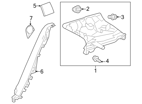 2023 Toyota GR Corolla Interior Trim - Quarter Panels Diagram