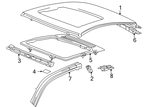 2000 Toyota Celica Roof & Components Diagram 1 - Thumbnail