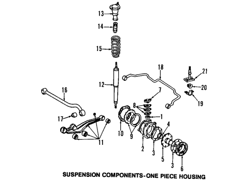 1997 Toyota Land Cruiser Front Suspension Components, Lower Control Arm, Upper Control Arm, Stabilizer Bar Diagram