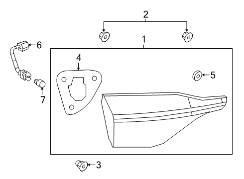 2021 Toyota Corolla Lens & Body, Rr Lamp Diagram for 81581-12250