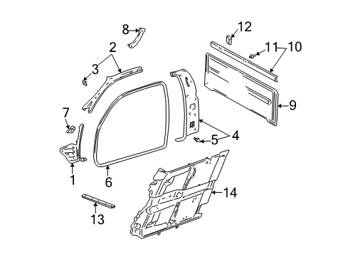 2000 Toyota Tundra Garnish, Back Panel, Upper Diagram for 64261-0C010-B0