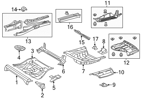 2013 Toyota Camry Extension, Rear Floor Diagram for 57696-06010