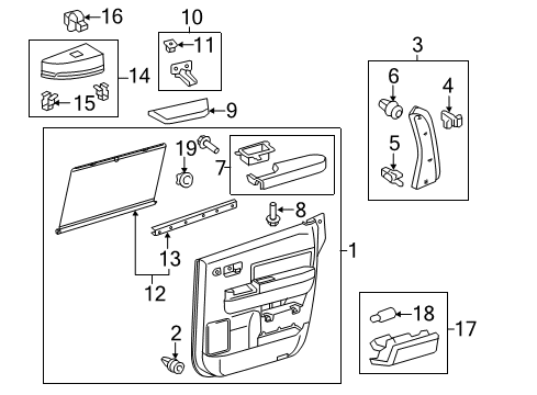 2009 Toyota Sequoia Armrest Assy, Rear, RH Diagram for 74250-0C080-B0