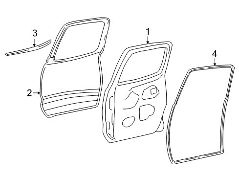 2001 Toyota Tacoma Rear Door, Body Diagram