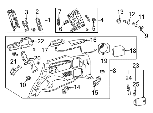 Panel Assembly, Quarter Trim, Front Passenger Side Diagram for 62510-60F20-C0
