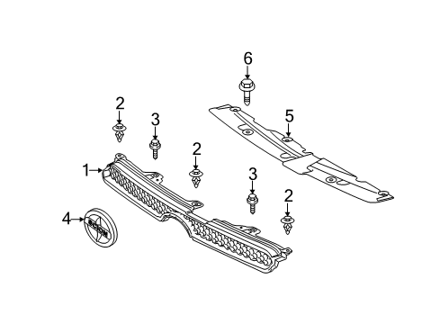 2013 Scion xB Grille & Components Diagram