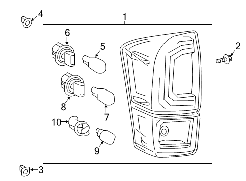 2020 Toyota Tacoma Bulbs Diagram 4 - Thumbnail