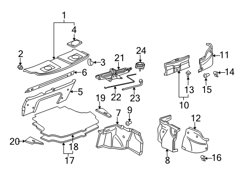 2003 Toyota Solara Mat, Luggage Compartment Floor Diagram for 64711-06030-C0