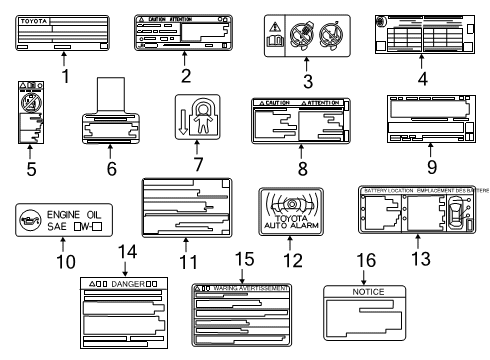 2023 Toyota Corolla Information Labels Diagram 1 - Thumbnail