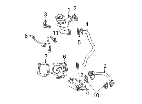 2002 Toyota Solara Gasket, EGR Inlet Diagram for 25628-20010