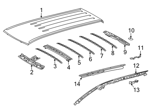 2022 Toyota Highlander Roof & Components Diagram 1 - Thumbnail