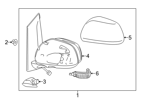 2014 Toyota Sienna Outer Mirror Cover, Left Diagram for 87945-08021-J0