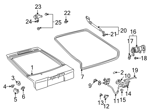 2003 Toyota Celica Lift Gate Diagram