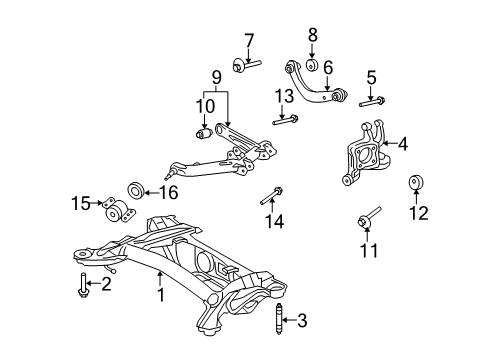 2009 Toyota Matrix Bolt, w/Washer Diagram for 90119-A0242