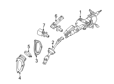 2008 Toyota Avalon Steering Column & Wheel, Steering Gear & Linkage Diagram 2 - Thumbnail