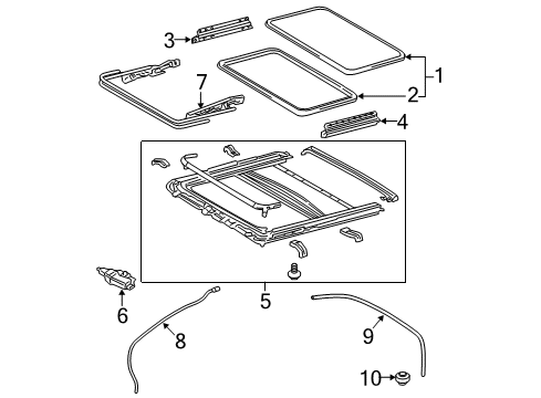 2010 Toyota Avalon Hose, Sliding Roof Drain Diagram for 63249-AC030