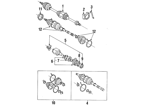 1990 Toyota Celica Drive Axles - Front Diagram 3 - Thumbnail