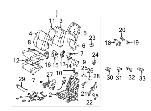 2006 Toyota Avalon Front Seat Components Diagram