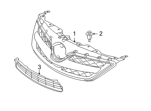 2013 Toyota Corolla Grille & Components Diagram 1 - Thumbnail