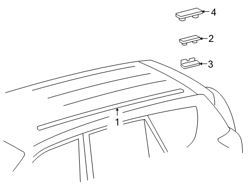 2012 Toyota RAV4 Exterior Trim - Roof Diagram