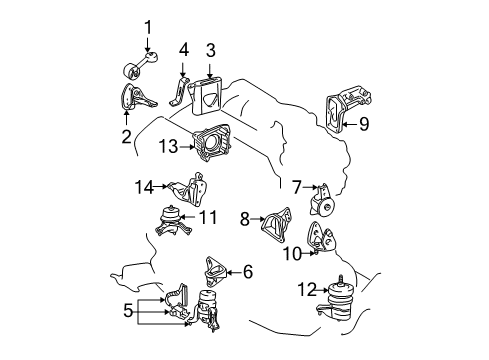 2006 Toyota Highlander Engine & Trans Mounting Diagram 2 - Thumbnail