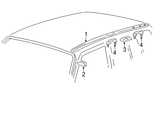 1999 Toyota RAV4 Clip, Roof Drip Side Finish Moulding Diagram for 75561-42020