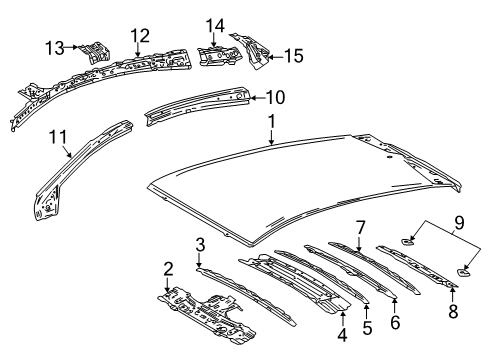 2022 Toyota Prius AWD-e Roof & Components Diagram 2 - Thumbnail