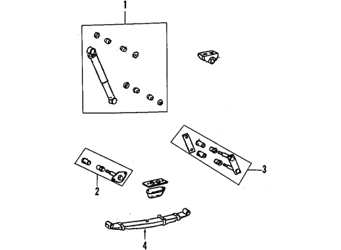 1993 Toyota 4Runner Rear Suspension Components, Lower Control Arm, Upper Control Arm, Stabilizer Bar Diagram