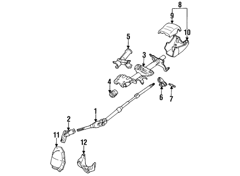 1995 Toyota Corolla Steering Column, Steering Wheel & Trim Diagram 2 - Thumbnail