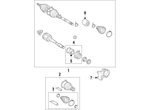 2016 Scion tC Front Cv Joint Boot Kit, In Outboard, Left Diagram for 04428-42111