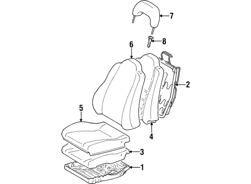 1994 Toyota Supra Front Seat Components Diagram