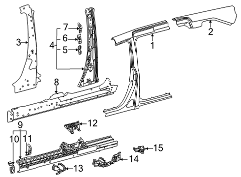 2022 Toyota Sienna Reinforcement, Fr Fl Diagram for 57425-08030