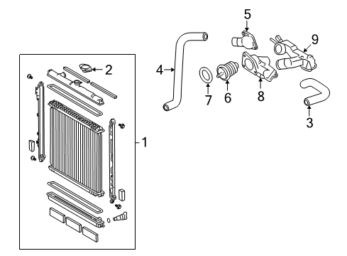 2009 Toyota Tundra Radiator & Components, Cooling Fan Diagram 1 - Thumbnail