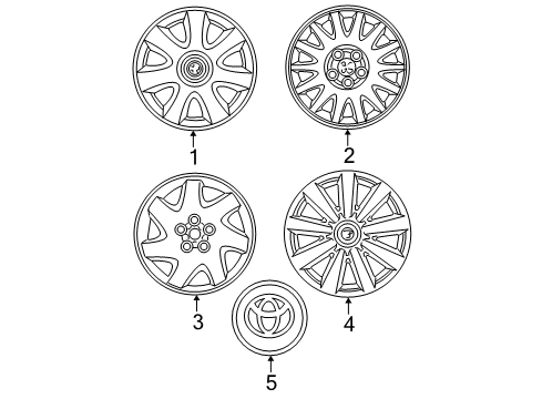 2006 Toyota Camry Wheel Covers & Trim Diagram