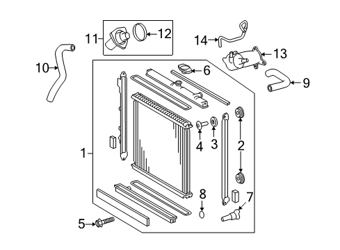 2008 Toyota Land Cruiser Radiator & Components Diagram