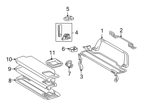 2007 Toyota Tacoma Pad, Rear Seat Cushion, B Diagram for 71612-04050