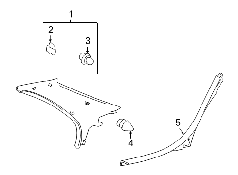 1998 Toyota Camry Interior Trim - Quarter Panels Diagram