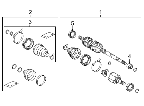 2016 Toyota Prius V Drive Axles - Front Diagram