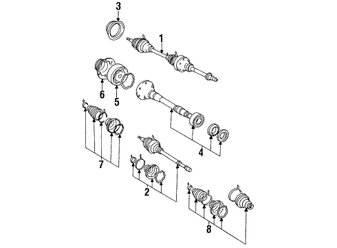 1992 Toyota Camry Shaft Assembly, Front Drive Diagram for 43420-33170