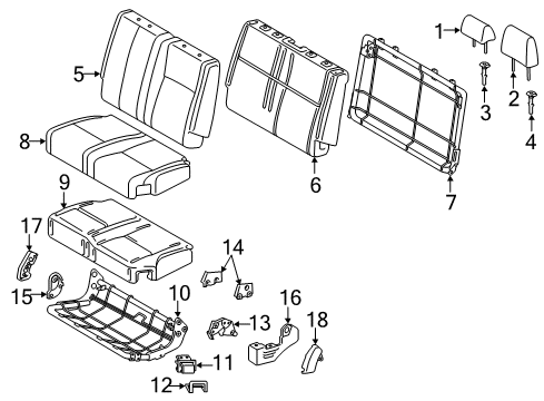 2019 Toyota Tundra Rear Seat Back Cover, Left (For Separate Type) Diagram for 71078-0C281-B1