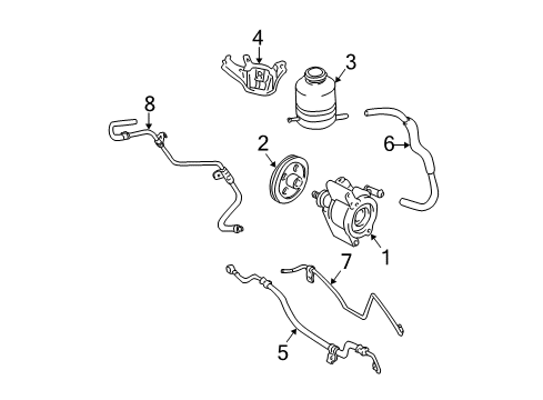 2005 Toyota RAV4 P/S Pump & Hoses, Steering Gear & Linkage Diagram