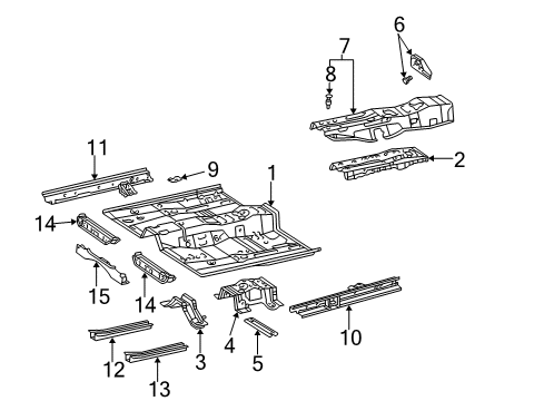 2006 Toyota Camry Pillars, Rocker & Floor - Floor & Rails Diagram 2 - Thumbnail