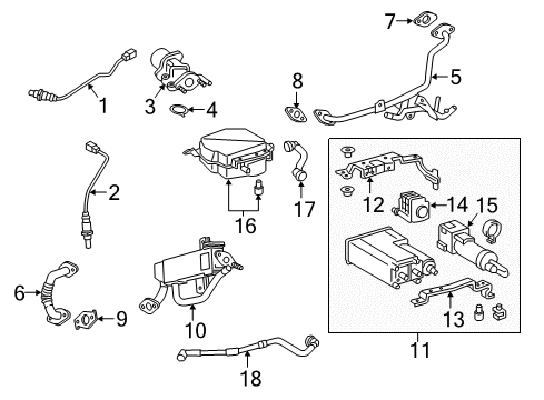 2015 Toyota Camry Valve Assembly, Vacuum S Diagram for 25860-0V040