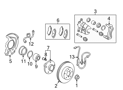 2014 Toyota Camry Front Brakes Diagram 1 - Thumbnail