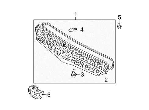 2008 Toyota Matrix Grille & Components Diagram