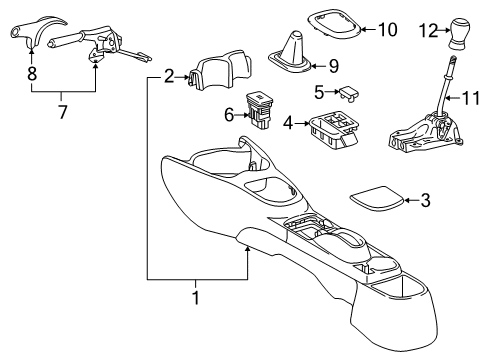 2014 Toyota Yaris Lever Assembly, Shift Diagram for 33530-52210