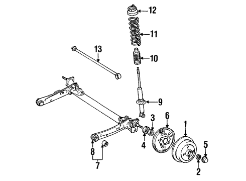 1994 Toyota Paseo Brake Components Diagram