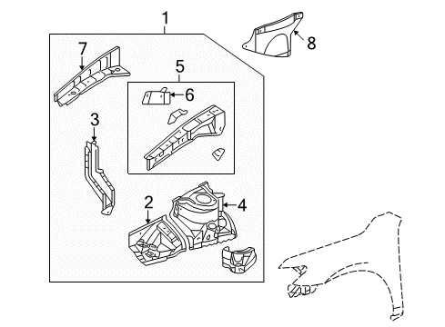 2015 Toyota Venza Structural Components & Rails Diagram 1 - Thumbnail