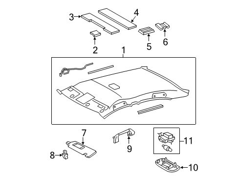 2007 Toyota Camry Visor Assembly, Left Diagram for 74320-33B81-B0